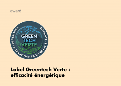 Label Greentech Verte : efficacité énergétique