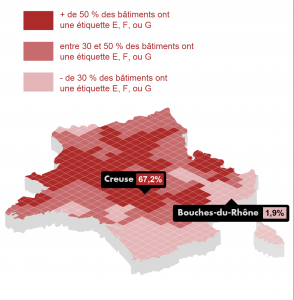 carte diagnostic de performance énergétique EFG namR