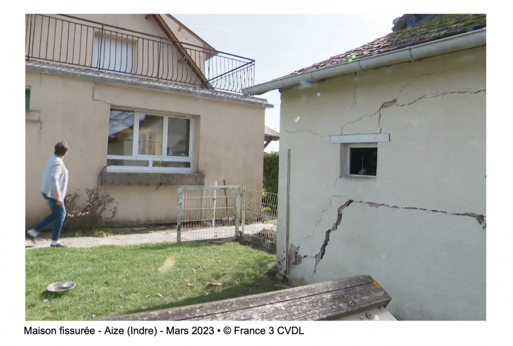 Maison fissurée - Aize (Indre) - Mars 2023 • © France 3 CVDL